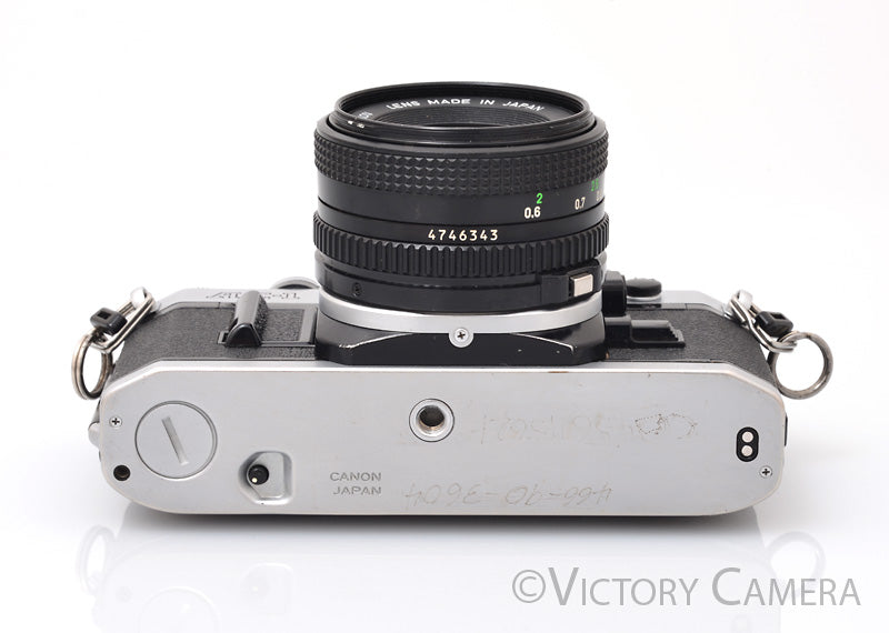 Canon AE-1 35mm Chrome Camera w/ 50mm f1.8 Prime Lens [EXC] - Victory Camera