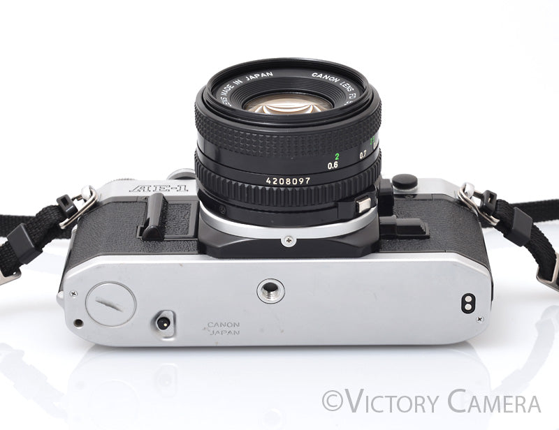 Canon AE-1 35mm Chrome Camera w/ 50mm f1.8 Prime Lens [EXC+] - Victory Camera