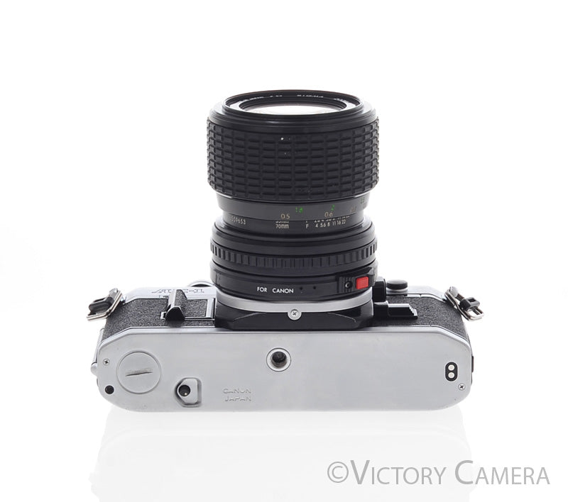 Canon AE-1 35mm Chrome Camera w/ 35-70mm Zoom Lens [EXC+] - Victory Camera