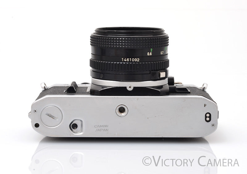 Canon AE-1 35mm Chrome Camera w/ 50mm f1.8 Prime Lens [EXC] - Victory Camera