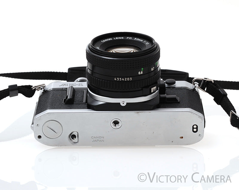 Canon AE-1 35mm Chrome Camera w/ 50mm f1.8 Prime Lens [EXC] - Victory Camera