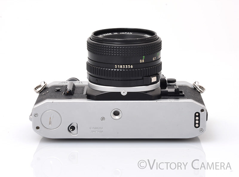 Canon AE-1 Program Chrome 35mm Film SLR Camera 50mm f1.8 Lens [EXC-]