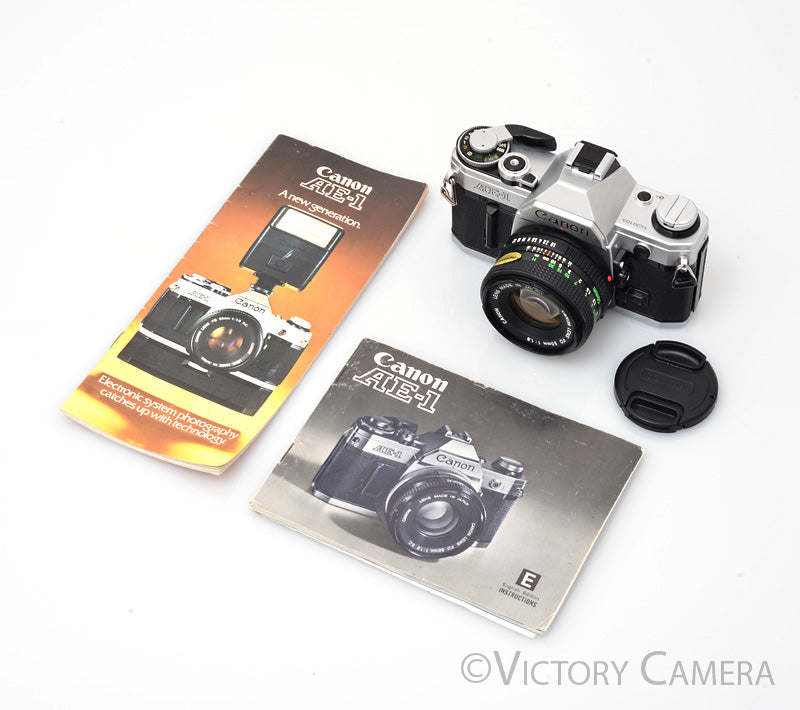 Canon AE-1 35mm Chrome Camera w/ 50mm f1.8 Prime Lens [EXC]