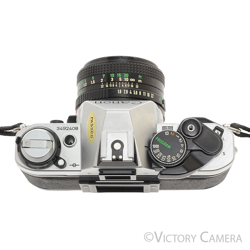 Canon AE-1 Program Chrome 35mm Film SLR Camera 50mm f1.8 Lens  [EXC+] - Victory Camera
