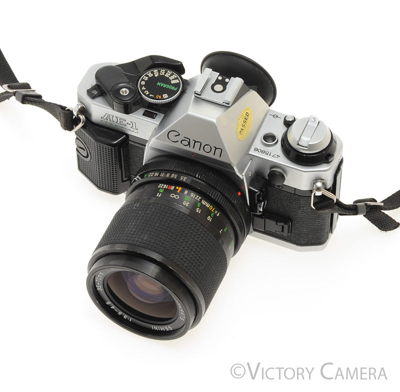 キヤノン フィルムカメラ AE-1 タムロンレンズ35-70mm付 B6-A Canon AE-1 Program Chrome 35mm Film SLR Camera 35-70mm Zoom Lens [EXC]