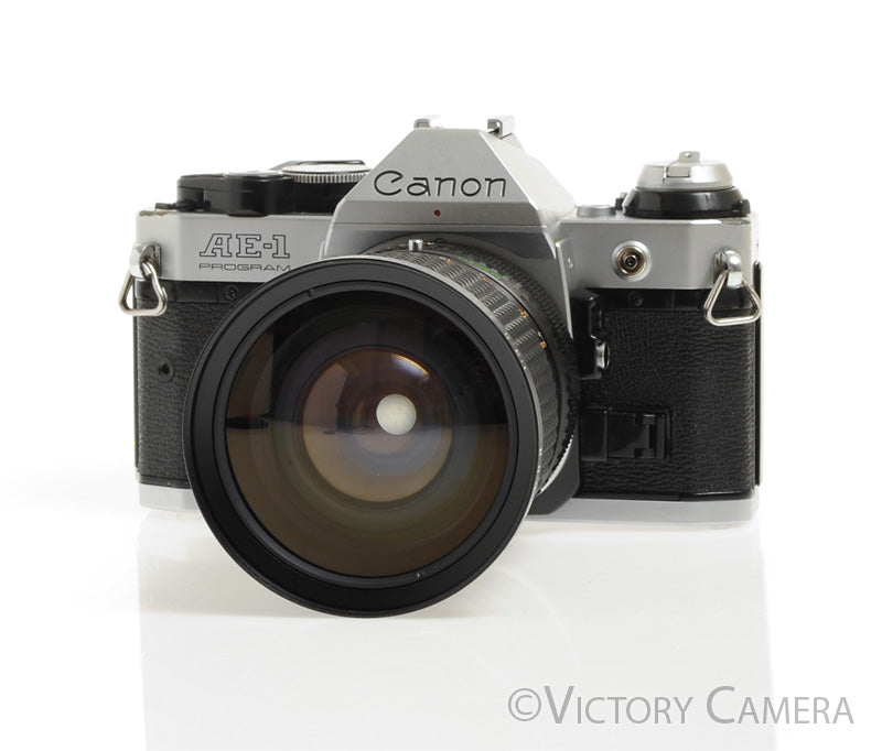 Canon AE-1 Program Chrome 35mm Film Camera 28-80mm Lens -New Seals- [EXC] - Victory Camera