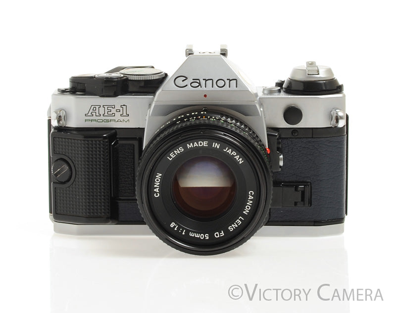 Canon AE-1 Program Blue Leather 35mm Film Camera w/ 50mm f1 Canon AE-1 Program Blue Leather 35mm Film Camera w/ 50mm f1