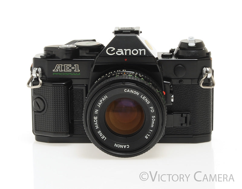 Canon AE-1 Program Black 35mm Camera w/ 50mm f1.8 Lens  [EXC+] - Victory Camera