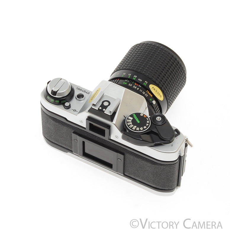 Canon AE-1 Program Chrome 35mm Film SLR Camera 35-75mm Zoom Lens  [EXC+] - Victory Camera