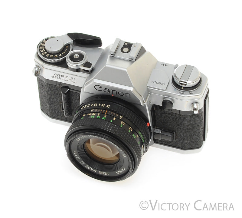 Canon AT-1 35mm Film Camera w/ 50mm f1.8 Lens -New Seals- [EXC] - Victory Camera