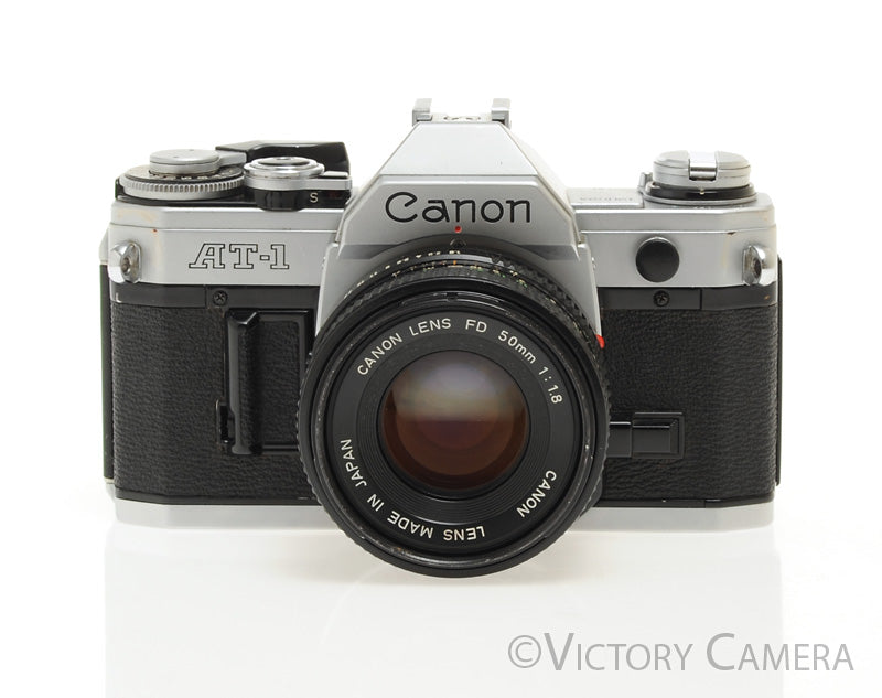 Canon AT-1 35mm Film Camera w/ 50mm f1.8 Lens -New Seals- [EXC] - Victory Camera