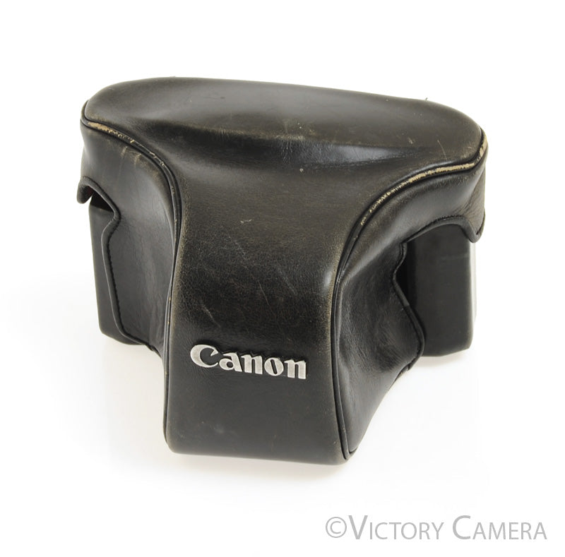 Canon F-1 Original Genuine Ever Ready Black Leather Camera Case [EX] - Victory Camera