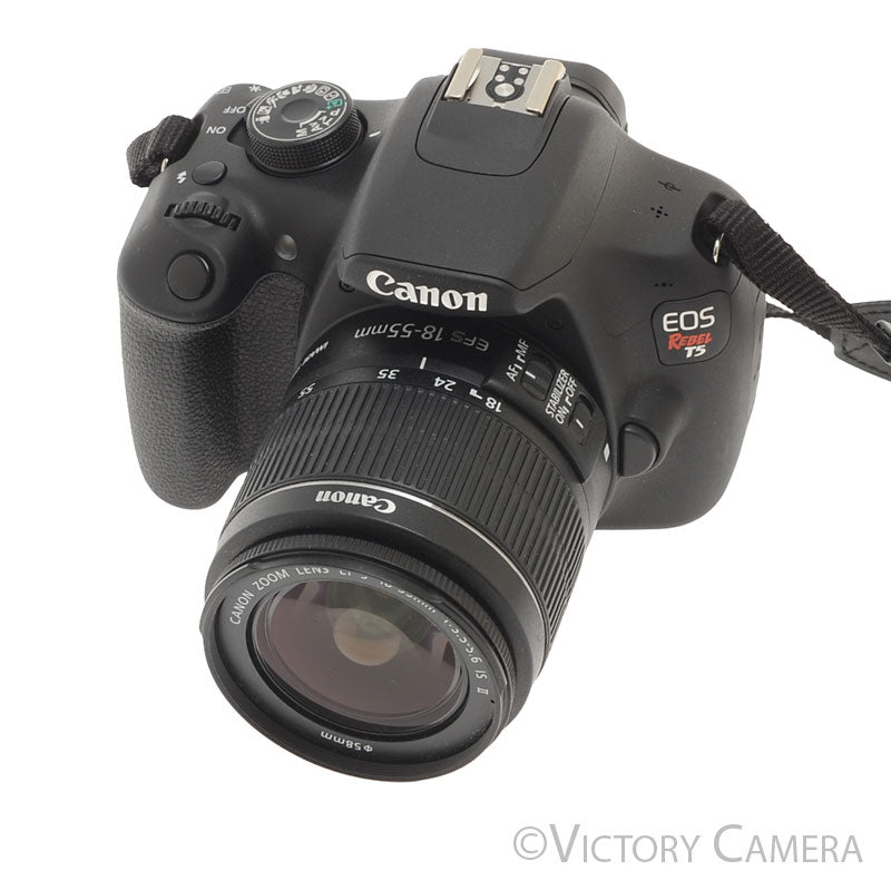 Canon Rebel T5 18MP Digital SLR Camera Body w/ 18-55mm II Zoom Lens [MINT-] - Victory Camera