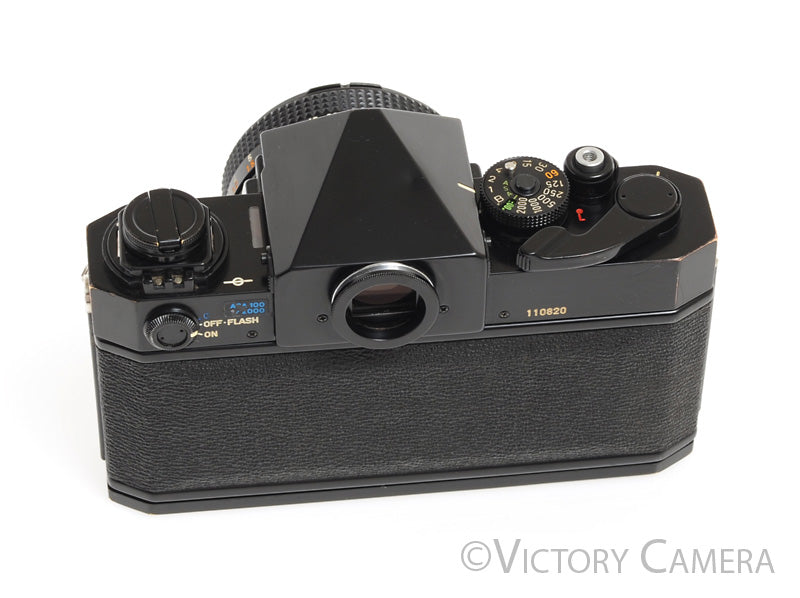 Canon F1 F-1 Black 35mm Camera Body w/ 50mm f1.8 Lens -Clean, New Seals-