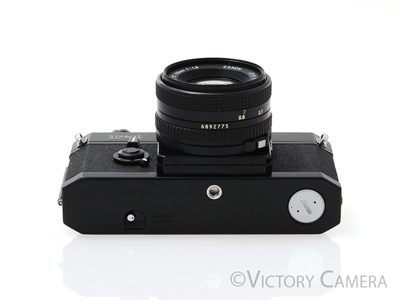 Canon F1 F-1 Black 35mm Camera Body w/ 50mm f1.8 Lens  [EXC] - Victory Camera