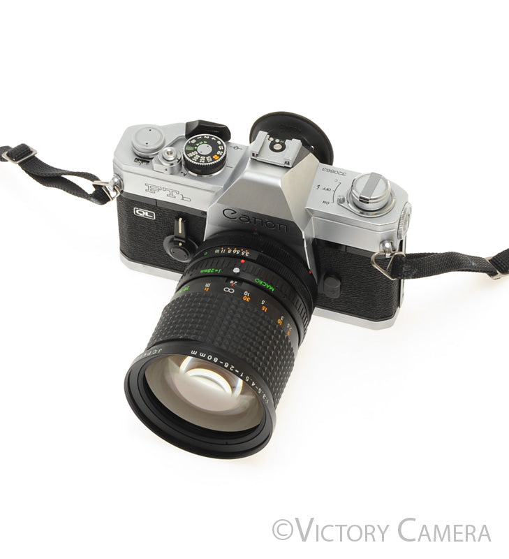Canon FTb QL 35mm Film Camera w/ 28-80mm Zoom Lens [EXC] - Victory Camera