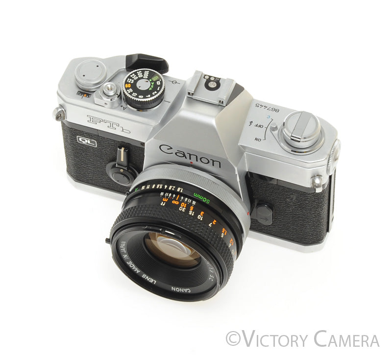 Canon FTb QL Chrome 35mm SLR Camera w/ 50mm f1.8 Lens -New