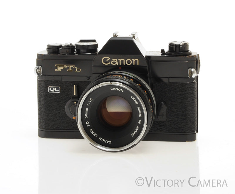 Canon FTb QL Black 35mm SLR Camera w/ 50mm f1.8 Lens -New Seals- [EXC+] - Victory Camera