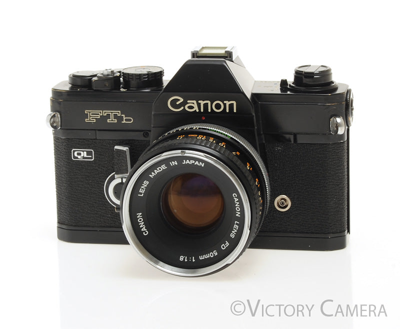 Canon FTb QL Black 35mm SLR Camera w/ 50mm f1.8 Lens -New Seals- [EXC+] - Victory Camera