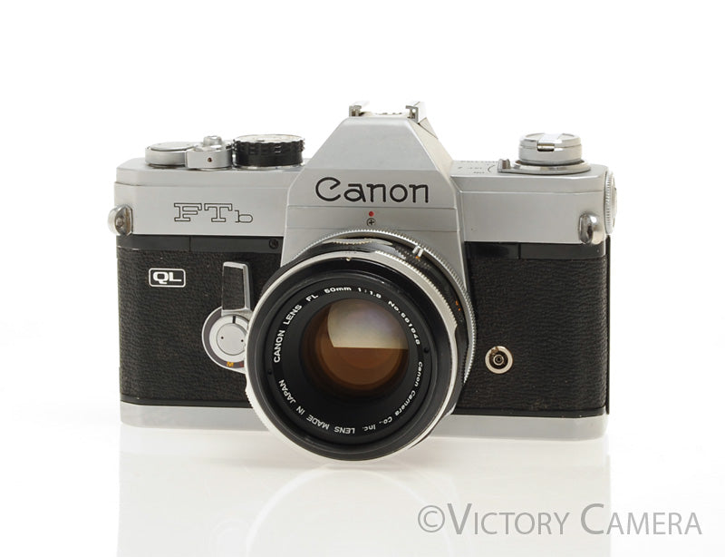 Canon FTb QL Chrome 35mm SLR Camera w/ 50mm f1.8 Lens [EXC] - Victory Camera