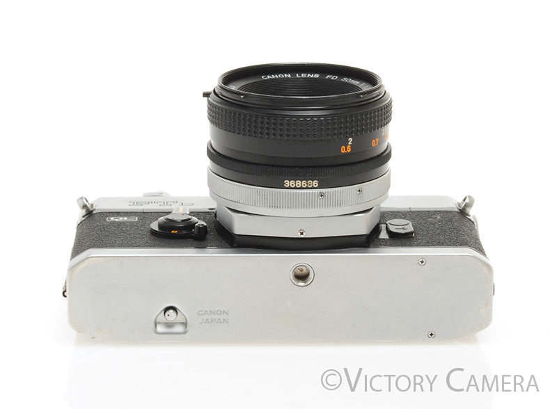 Canon FTb QL Chrome 35mm SLR Camera w/ 50mm f1.8 Lens -New Seals- [EXC] - Victory Camera