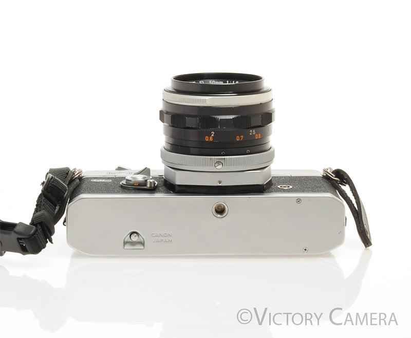 Canon FTb QL Chrome 35mm SLR Camera w/ 50mm f1.8 Lens [EXC-]