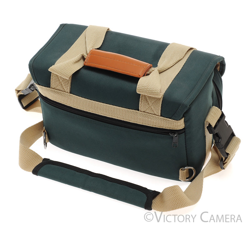 Vintage Canon Camera Shoulder Bag Green w/ Brown Leather Trim [EXC] - Victory Camera