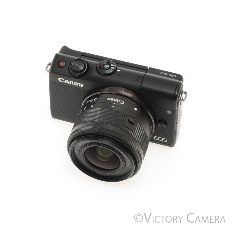 Canon EOS M100 Black Mirrorless Camera w/ 15-45mm Zoom Lens [EXC+] - Victory Camera