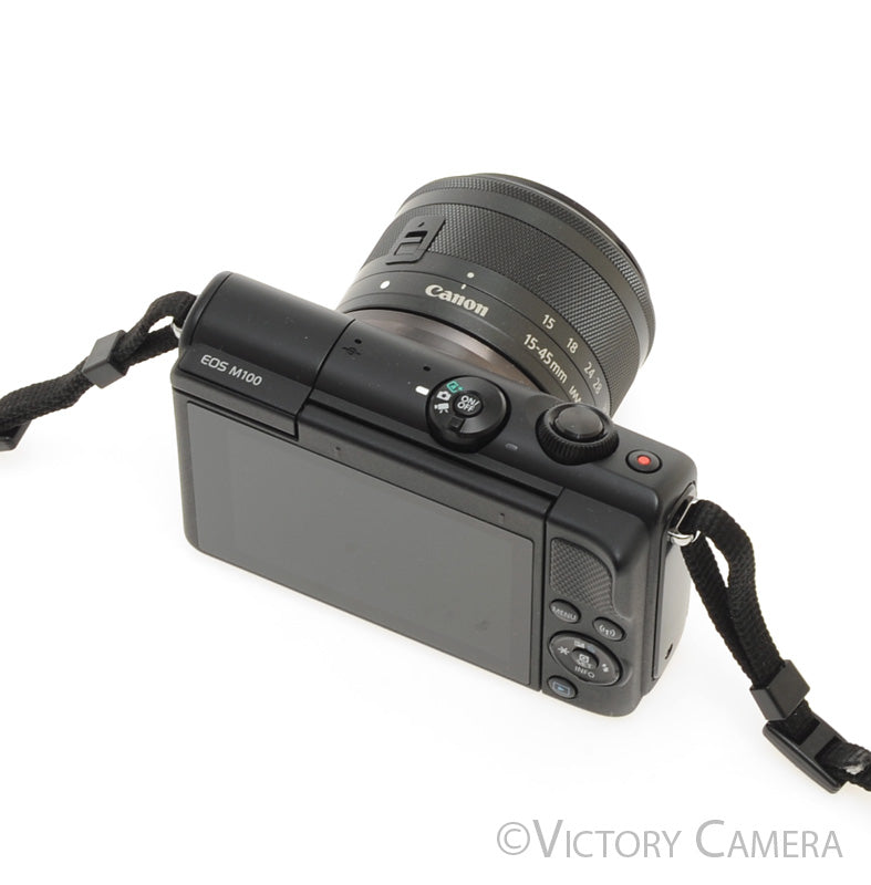 Canon EOS M100 Black Mirrorless Camera w/ 15-45mm Zoom Lens [EXC+] - Victory Camera