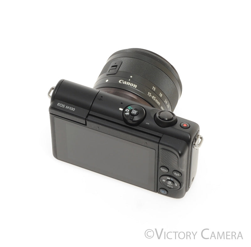 Canon EOS M100 Black Mirrorless Camera w/ 15-45mm Zoom Lens [EXC+] - Victory Camera