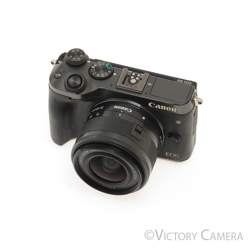Canon EOS M6 Black 24.2MP Mirrorless Digital Camera w/ 15-45mm Lens [EXC-] - Victory Camera