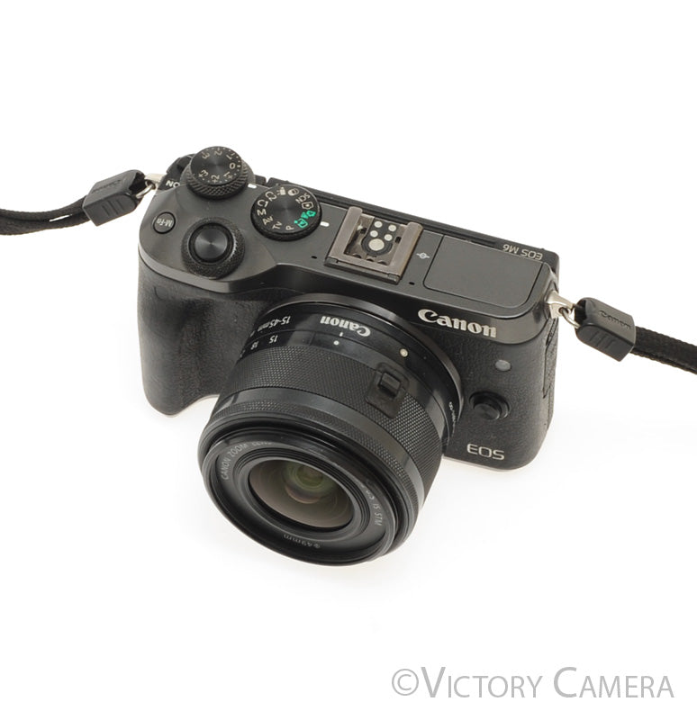 Canon EOS M6 Black 24.2MP Mirrorless Digital Camera w/ 15-45mm Lens [EXC] - Victory Camera