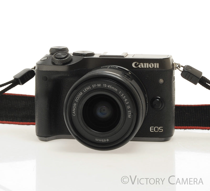 Canon EOS M6 Black 24.2MP Mirrorless Digital Camera w/ 15-45mm Lens [EXC] - Victory Camera