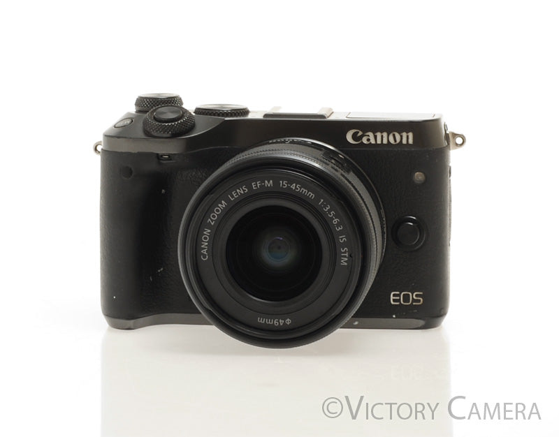 Canon EOS M6 Black 24.2MP Mirrorless Digital Camera w/ 15-45mm Lens [EXC-] - Victory Camera