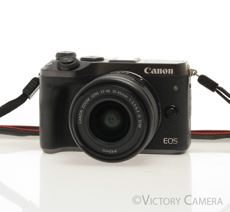Canon EOS M6 Black 24.2MP Mirrorless Digital Camera w/ 15-45mm Lens [EXC-] - Victory Camera