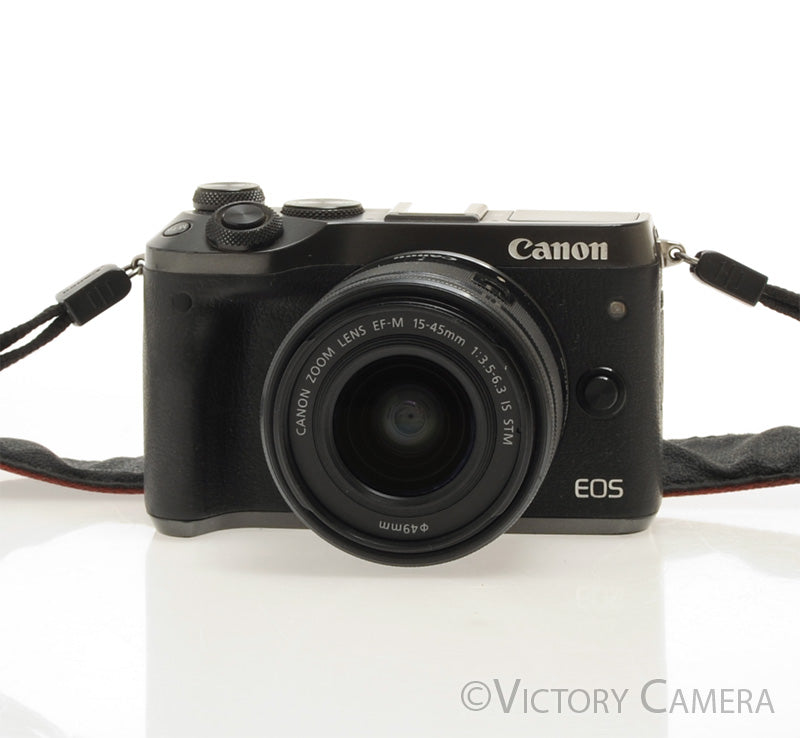 Canon EOS M6 Black 24.2MP Mirrorless Digital Camera w/ 15-45mm Lens [EXC] - Victory Camera