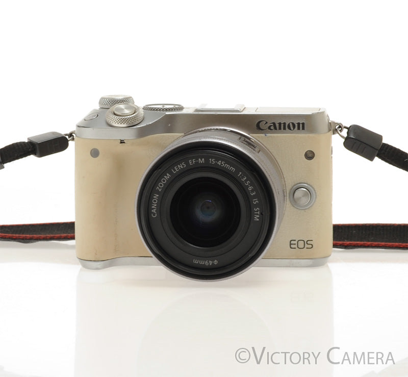 Canon EOS M6 Chrome 24.2MP Mirrorless Digital Camera w/ 15-45mm Lens [GOOD] - Victory Camera