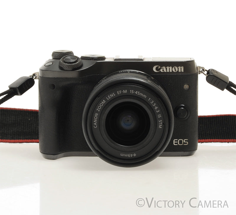 Canon EOS M6 Black 24.2MP Mirrorless Digital Camera w/ 15-45mm Lens [EXC] - Victory Camera