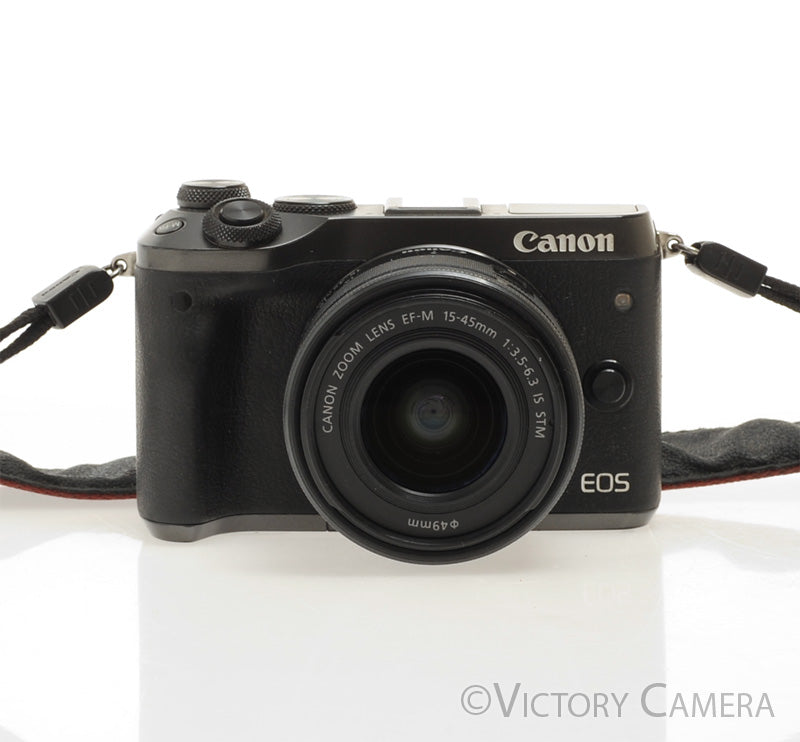 Canon EOS M6 Black 24.2MP Mirrorless Digital Camera w/ 15-45mm Lens [EXC] - Victory Camera