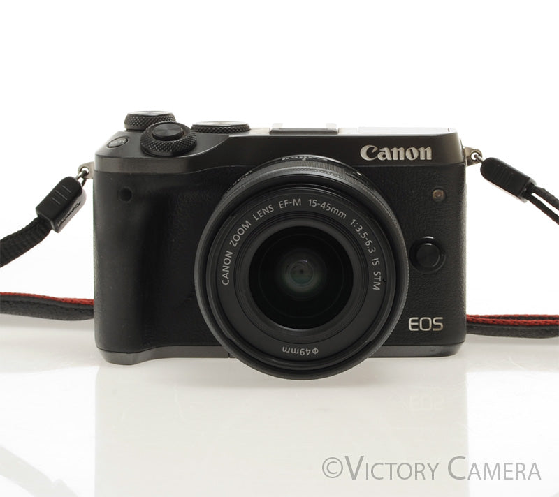 Canon EOS M6 Black 24.2MP Mirrorless Digital Camera w/ 15-45mm Lens [EXC-] - Victory Camera