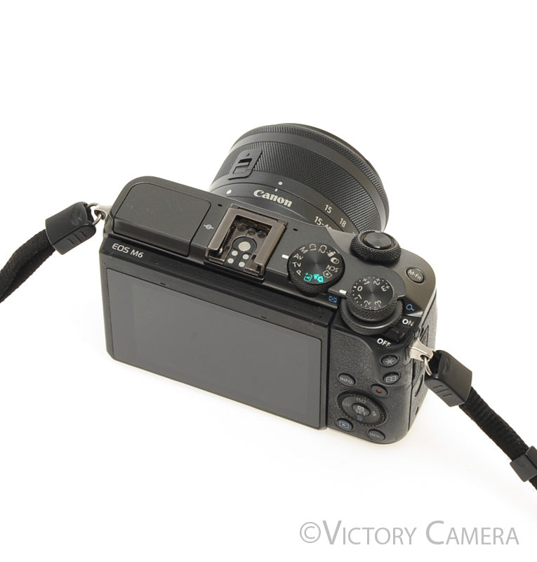 Canon EOS M6 Black 24.2MP Mirrorless Digital Camera w/ 15-45mm Lens [EXC-] - Victory Camera