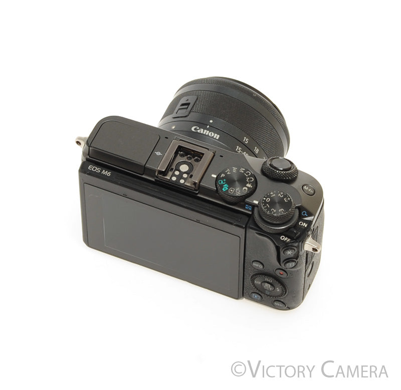Canon EOS M6 Black 24.2MP Mirrorless Digital Camera w/ 15-45mm Lens [EXC-] - Victory Camera