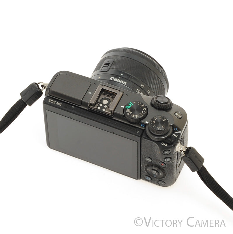 Canon EOS M6 Black 24.2MP Mirrorless Digital Camera w/ 15-45mm Lens [EXC] - Victory Camera