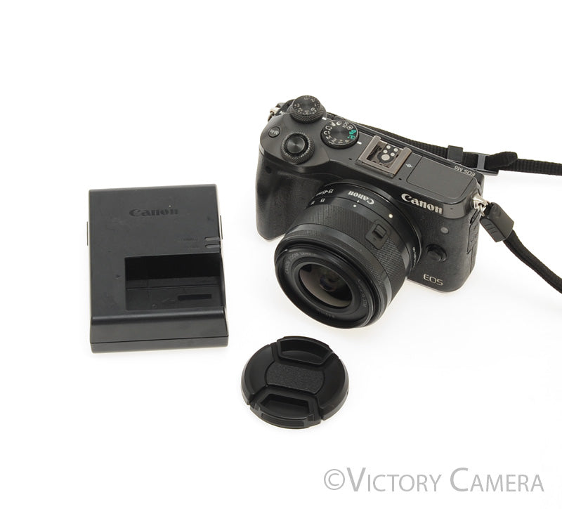 Canon EOS M6 Black 24.2MP Mirrorless Digital Camera w/ 15-45mm Lens [EXC] - Victory Camera