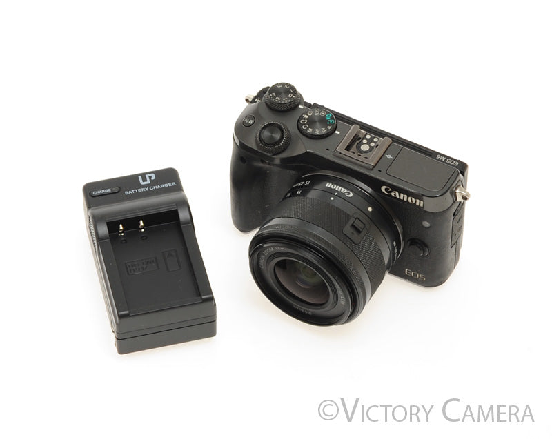 Canon EOS M6 Black 24.2MP Mirrorless Digital Camera w/ 15-45mm Lens [EXC-] - Victory Camera