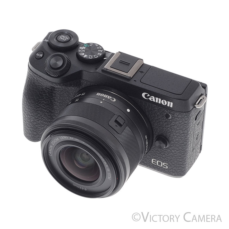 Canon EOS M6 II Black 24.2MP Mirrorless Digital Camera w/ 15-45mm Lens [EXC+] - Victory Camera