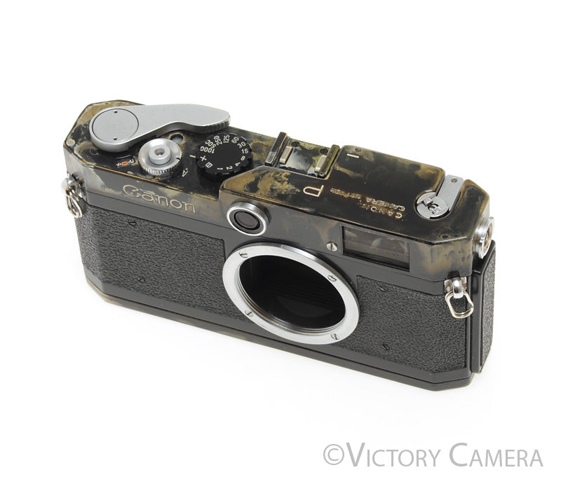 Canon P Black Repaint 35mm LTM Rangefinder Camera Body [EXC-] - Victory Camera