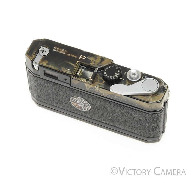 Canon P Black Repaint 35mm LTM Rangefinder Camera Body [EXC-] - Victory Camera