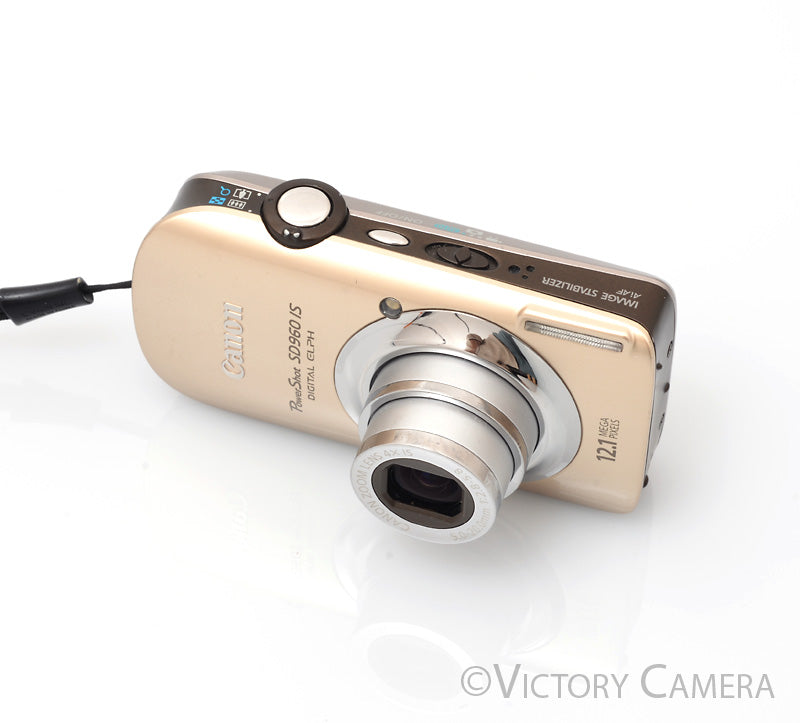 Canon PowerShot SD960 IS 12.1MP Gold Digital Point & Shoot Camera [EXC+] - Victory Camera