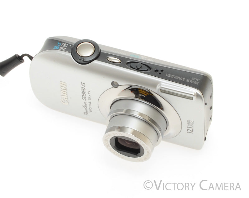 Canon PowerShot SD960 IS 12.1MP Silver Digital Point &amp; Shoot Camera [EXC+]